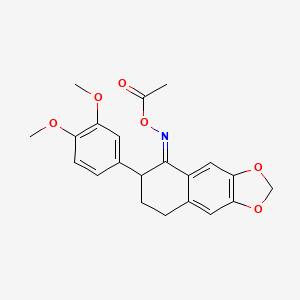 6-(3,4-Dimethoxyphenyl)-7,8-dihydronaphtho(2,3-d)(1,3)dioxol-5(6H)-one O-acetyloxime