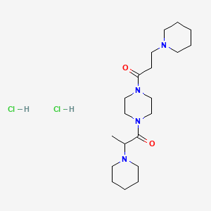 Piperazine, 1-(1-oxo-2-(1-piperidinyl)propyl)-4-(1-oxo-3-(1-piperidinyl)propyl)-, dihydrochloride