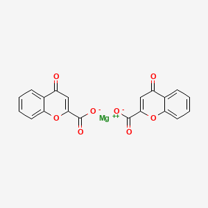 molecular formula C20H10MgO8 B15180787 Bis(4-oxo-4H-1-benzopyran-2-carboxylato-O1,O2)magnesium CAS No. 94246-72-7