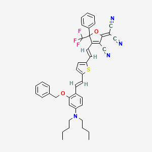 molecular formula C44H39F3N4O2S B1518082 5-(Trifluoromethyl)-5-phenyl-2,5-dihydro-4-[2-[5-[2-[4-(dibutylamino)-2-(benzyloxy)phenyl]ethenyl]thiophene-2-yl]ethenyl]-2-(dicyanomethylene)furan-3-carbonitrile CAS No. 1267603-73-5