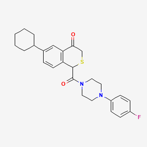 Piperazine, 1-((6-cyclohexyl-3,4-dihydro-4-oxo-1H-2-benzothiopyran-1-yl)carbonyl)-4-(4-fluorophenyl)-