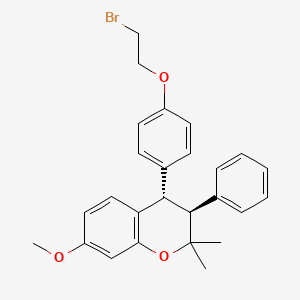 2H-1-Benzopyran, 4-(4-(2-bromoethoxy)phenyl)-3,4-dihydro-7-methoxy-2,2-dimethyl-3-phenyl-, trans-