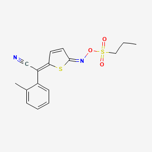 Benzeneacetonitrile, 2-methyl-alpha-(5-(((propylsulfonyl)oxy)imino)-2(5H)-thienylidene)-