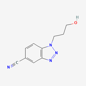molecular formula C10H10N4O B1518119 1-(3-Hydroxypropyl)-1H-benzo[d][1,2,3]triazole-5-carbonitrile 