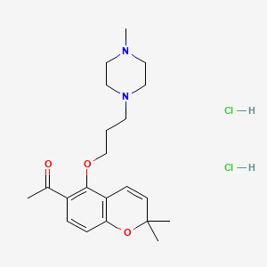 Ethanone, 1-(2,2-dimethyl-5-(3-(4-methyl-1-piperazinyl)propoxy)-2H-benzopyran-6-yl)-, dihydrochloride