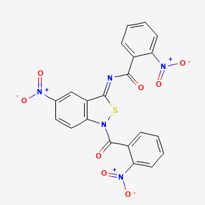 2-Nitro-N-(5-nitro-1-(2-nitrobenzoyl)-2,1-benzisothiazol-3(1H)-ylidene)benzamide