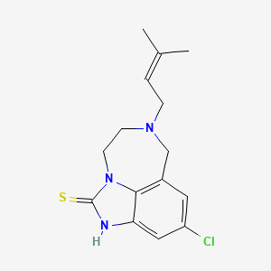 9-Chloro-4,5,6,7-tetrahydro-6-(3-methyl-2-butenyl)imidazo(4,5,1-jk)(1,4)benzodiazepin-2(1H)-thione