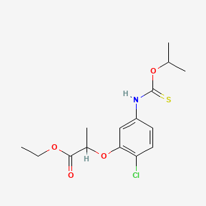 Propanoic acid, 2-(2-chloro-5-(((1-methylethoxy)thioxomethyl)amino)phenoxy)-, ethyl ester