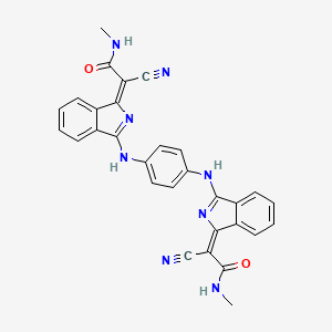 molecular formula C30H22N8O2 B15181432 Acetamide, 2,2'-(1,4-phenylenebis(imino-1H-isoindol-3-yl-1-ylidene))bis(2-cyano-N-methyl- CAS No. 106200-35-5