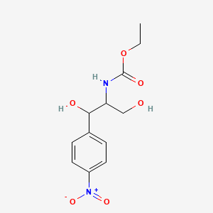 molecular formula C12H16N2O6 B15181438 Ethyl (2-hydroxy-1-(hydroxymethyl)-2-(4-nitrophenyl)ethyl)-carbamate CAS No. 93856-93-0