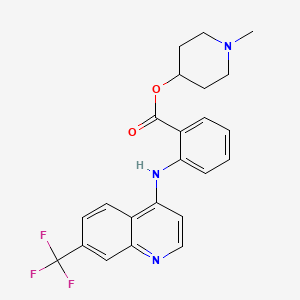 molecular formula C23H22F3N3O2 B15181452 1-Methyl-4-piperidinyl 2-[[7-(trifluoromethyl)quinolin-4-YL]amino]benzoate CAS No. 74180-15-7