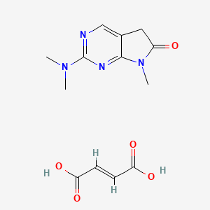 molecular formula C13H16N4O5 B15181463 (E)-but-2-enedioic acid;2-(dimethylamino)-7-methyl-5H-pyrrolo[2,3-d]pyrimidin-6-one CAS No. 122113-42-2