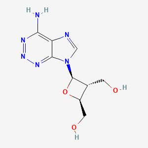 2,3-Oxetanedimethanol, 4-(4-amino-7H-imidazo(4,5-d)-1,2,3-triazin-7-yl)-, (2S-(2-alpha,3-beta,4-alpha))-