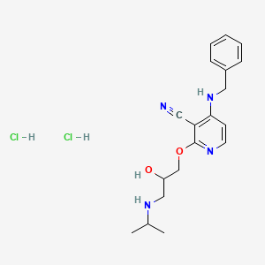 3-Pyridinecarbonitrile, 2-(2-hydroxy-3-((1-methylethyl)amino)propoxy)-4-((phenylmethyl)amino)-, dihydrochloride