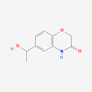 molecular formula C10H11NO3 B1518150 6-(1-hydroxyethyl)-3,4-dihydro-2H-1,4-benzoxazin-3-one CAS No. 1154942-47-8