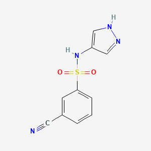 3-cyano-N-(1H-pyrazol-4-yl)benzene-1-sulfonamide