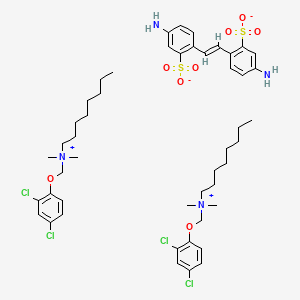 Bis(((2,4-dichlorophenoxy)methyl)dimethyloctylammonium) 4,4'-diaminostilbene-2,2'-disulphonate