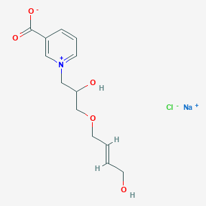 3-Carboxylato-1-(2-hydroxy-3-((4-hydroxy-2-butenyl)oxy)propyl)pyridinium sodium chloride