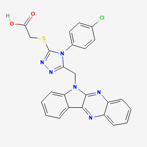 Acetic acid, ((1-(4-chlorophenyl)-5-((6H-indolo(2,3-b)quinoxalin-6-yl)methyl)-1H-1,3,4-triazol-2-yl)thio)-