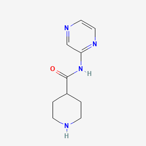 molecular formula C10H14N4O B1518168 N-(pyrazin-2-yl)piperidine-4-carboxamide CAS No. 1156753-74-0