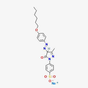 Sodium 4-(4-((4-(hexyloxy)phenyl)azo)-4,5-dihydro-3-methyl-5-oxo-1H-pyrazol-1-yl)benzenesulphonate