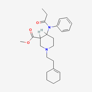 3-Piperidinecarboxylic acid, 1-(2-(1-cyclohexen-1-yl)ethyl)-4-((1-oxopropyl)phenylamino)-, methyl ester