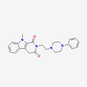 1H-Pyrido(3,4-b)indole-1,3(2H)-dione, 4,9-dihydro-9-methyl-2-(2-(4-phenyl-1-piperazinyl)ethyl)-