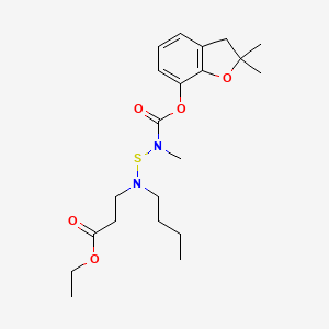 beta-Alanine, N-butyl-N-(((((2,3-dihydro-2,2-dimethyl-7-benzofuranyl)oxy)carbonyl)methylamino)thio)-, ethyl ester