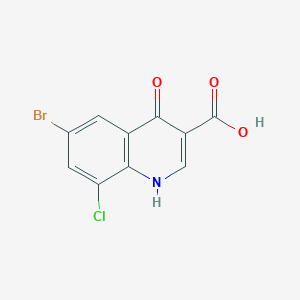 molecular formula C10H5BrClNO3 B1518184 6-Bromo-8-chloro-4-oxo-1,4-dihydroquinoline-3-carboxylic acid CAS No. 1157088-52-2