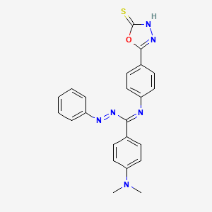 1,3,4-Oxadiazole-2(3H)-thione, 5-(4-(((4-(dimethylamino)phenyl)(phenylazo)methylene)amino)phenyl)-