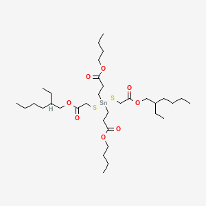 molecular formula C34H64O8S2Sn B15181894 2-Ethylhexyl 4,4-bis(3-butoxy-3-oxopropyl)-10-ethyl-7-oxo-8-oxa-3,5-dithia-4-stannatetradecanoate CAS No. 84332-98-9