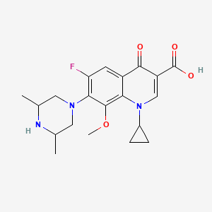 3-Quinolinecarboxylic acid, 1-cyclopropyl-7-(3,5-dimethyl-1-piperazinyl)-6-fluoro-1,4-dihydro-8-methoxy-4-oxo-