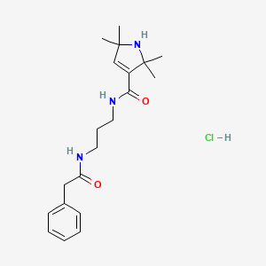 molecular formula C20H30ClN3O2 B15181937 1H-Pyrrole-3-carboxamide, 2,5-dihydro-N-(3-((phenylacetyl)amino)propyl)-2,2,5,5-tetramethyl-,monohydrochloride CAS No. 93823-59-7