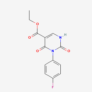 molecular formula C13H11FN2O4 B1518204 3-(4-Fluorophenyl)-2,4-dioxo-1,2,3,4-tetrahydropyrimidine-5-carboxylic acid ethyl ester CAS No. 1437323-25-5