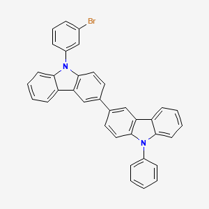 molecular formula C36H23BrN2 B1518205 3-[9-(3-Bromophenyl)carbazol-3-yl]-9-phenylcarbazole 