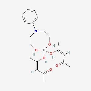 Bis(pentane-2,4-dionato-O,O')((2,2'-(phenylimino)bis(ethanolato))(2-)-N,O,O')titanium