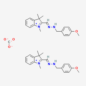 Bis(2-(((p-methoxyphenyl)methylhydrazono)methyl)-1,3,3-trimethyl-3H-indolium) carbonate