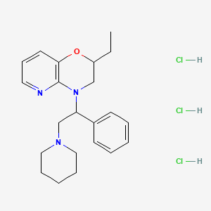 2H-Pyrido(3,2-b)-1,4-oxazine, 3,4-dihydro-2-ethyl-4-(1-phenyl-2-(1-piperidinyl)ethyl)-, trihydrochloride