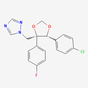 B15182195 1H-1,2,4-Triazole, 1-(((4S,5R)-5-(4-chlorophenyl)-4-(4-fluorophenyl)-1,3-dioxolan-4-yl)methyl)- CAS No. 107679-87-8