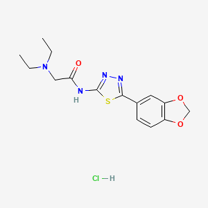 Acetamide, N-(5-(1,3-benzodioxol-5-yl)-1,3,4-thiadiazol-2-yl)-2-(diethylamino)-, monohydrochloride