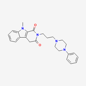 1H-Pyrido(3,4-b)indole-1,3(2H)-dione, 4,9-dihydro-9-methyl-2-(3-(4-phenyl-1-piperazinyl)propyl)-