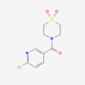 molecular formula C10H11ClN2O3S B1518261 4-(6-Chloropyridine-3-carbonyl)-1lambda6-thiomorpholine-1,1-dione CAS No. 1154382-72-5