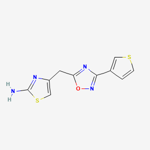molecular formula C10H8N4OS2 B1518267 4-{[3-(Thiophen-3-yl)-1,2,4-oxadiazol-5-yl]methyl}-1,3-thiazol-2-amine CAS No. 1155056-02-2