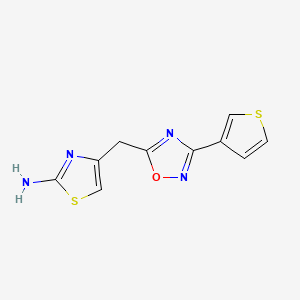 4-{[3-(Thiophen-3-yl)-1,2,4-oxadiazol-5-yl]methyl}-1,3-thiazol-2-amine