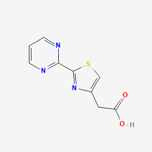 molecular formula C9H7N3O2S B1518269 2-(2-(ピリミジン-2-イル)-1,3-チアゾール-4-イル)酢酸 CAS No. 1154009-60-5