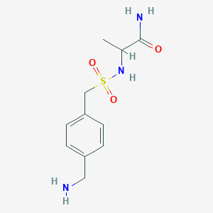 molecular formula C11H17N3O3S B1518270 2-{[4-(Aminomethyl)phenyl]methanesulfonamido}propanamide CAS No. 1218594-32-1