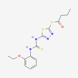 Butanethioic acid, S-(5-((((2-ethoxyphenyl)amino)thioxomethyl)amino)-1,3,4-thiadiazol-2-yl) ester