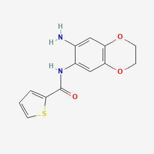 molecular formula C13H12N2O3S B1518272 N-(7-amino-2,3-dihydro-1,4-benzodioxin-6-yl)thiophene-2-carboxamide CAS No. 1155156-09-4