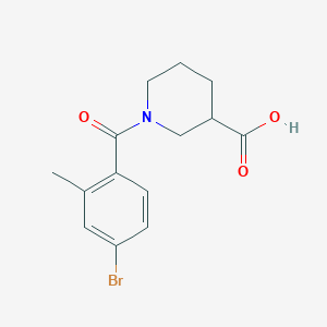 molecular formula C14H16BrNO3 B1518291 1-(4-Bromo-2-methylbenzoyl)piperidine-3-carboxylic acid CAS No. 1156845-33-8