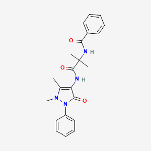 Benzamide, N-(2-((2,3-dihydro-1,5-dimethyl-3-oxo-2-phenyl-1H-pyrazol-4-yl)amino)-1,1-dimethyl-2-oxoethyl)-